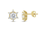 Yellow Gold Lotus Earrings