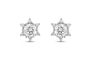 White Gold Lotus Earrings
