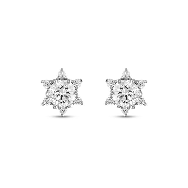 White Gold Lotus Earrings