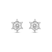 White Gold Lotus Earrings