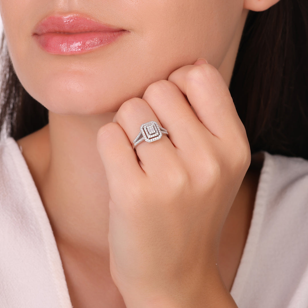 0.41 Karat FG SI Diamond Baguette Ring