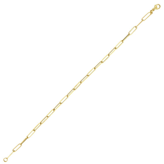 14ct Paperclip Design Gold Chain Bracelet