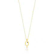 14ct Baguette Stone Set Fish Gold Necklace