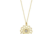 14ct Stone Set Krizantem Gold Necklace