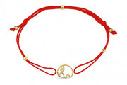 14ct Elephant Motif Cord Gold Bracelet