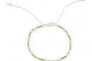 14ct White Stone Set Cord Gold Bracelet