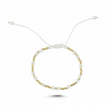 Load image into Gallery viewer, 14ct White Stone Set Cord Gold Bracelet