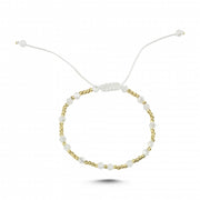 14ct White Stone Set Cord Gold Bracelet
