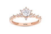 Lotus Stone Set Solitaire Rose Gold Ring