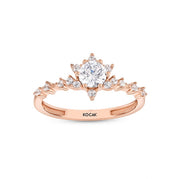 Lotus Stone Set Solitaire Rose Gold Ring