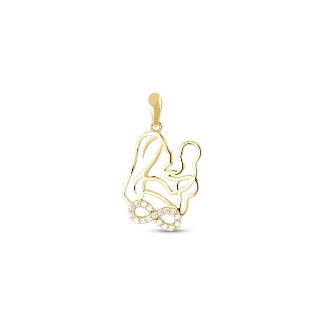14ct Stone Set Infinity Anne Cocuk Design Gold Pendant (Chain Not Included)