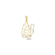 14ct Stone Set Infinity Anne Cocuk Design Gold Pendant (Chain Not Included)
