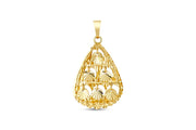 14ct Hareketli Textured Gold Pendant (Chain Not Included)