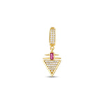 Load image into Gallery viewer, 14ct Fusya Stone Set Ucgen Design Gold Pendant (Chain Not Included)