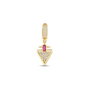 14ct Fusya Stone Set Ucgen Design Gold Pendant (Chain Not Included)
