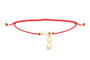 14ct Pearl Sonsuzluk Gold Cord Bracelet