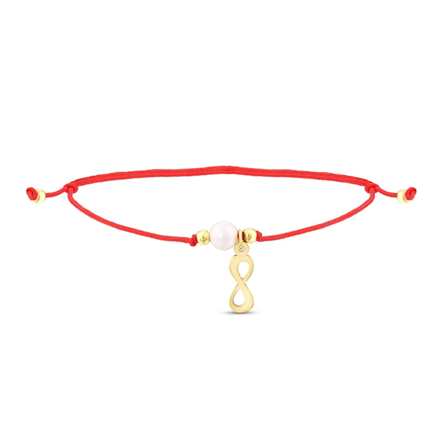 14ct Pearl Sonsuzluk Gold Cord Bracelet