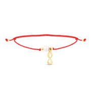 14ct Pearl Sonsuzluk Gold Cord Bracelet