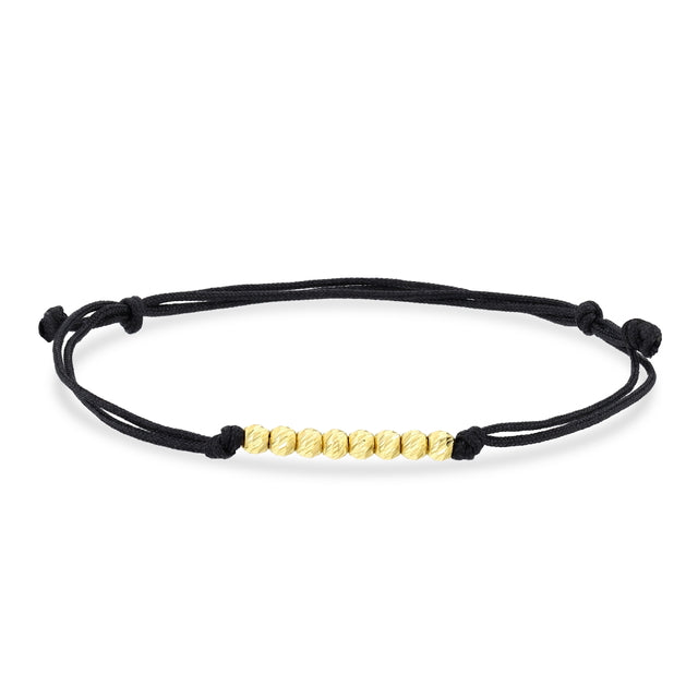 14ct Forever Dorika Gold Siyah Cord Bracelet