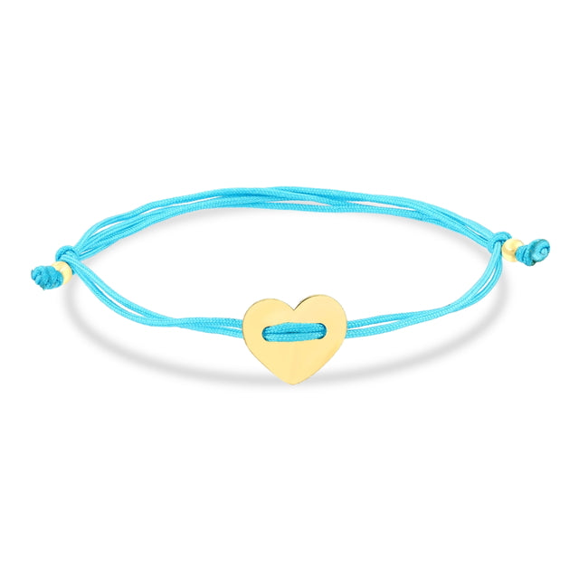 14ct Heart Gold Mavi Cord Bracelet