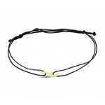 Load image into Gallery viewer, 14ct Sonsuzluk Figurlu Siyah Cord Gold Bracelet
