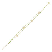 14ct Cift Zincirli Yesil Barbarossa Design Gold Bracelet