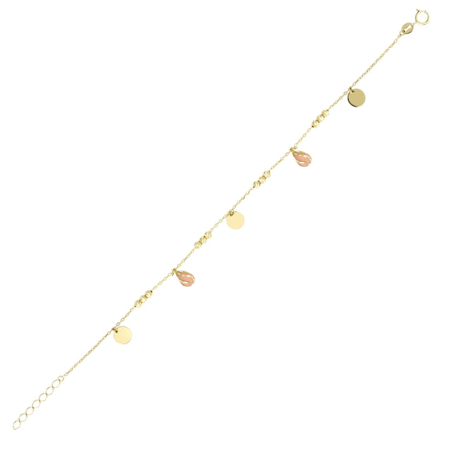 14ct Turuncu Colour Dome Design Gold Bracelet