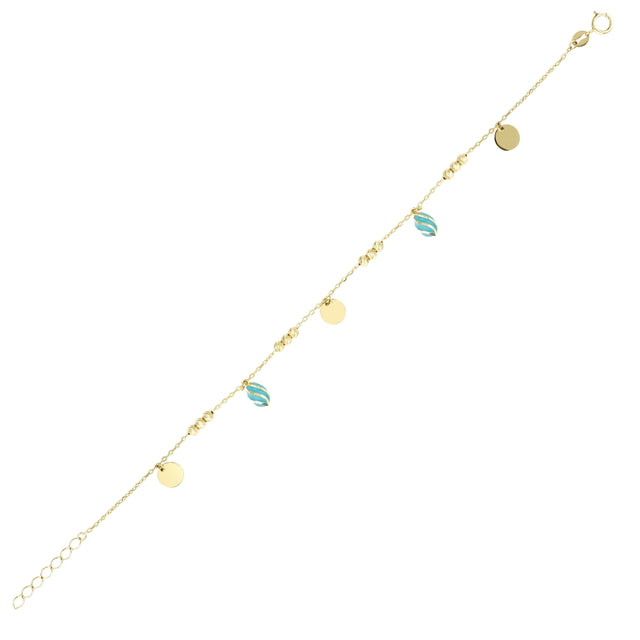 14ct Mavi Colour Dome Design Gold Bracelet