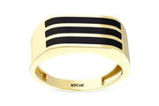 14ct İki Renkli Design Gold Men's Ring