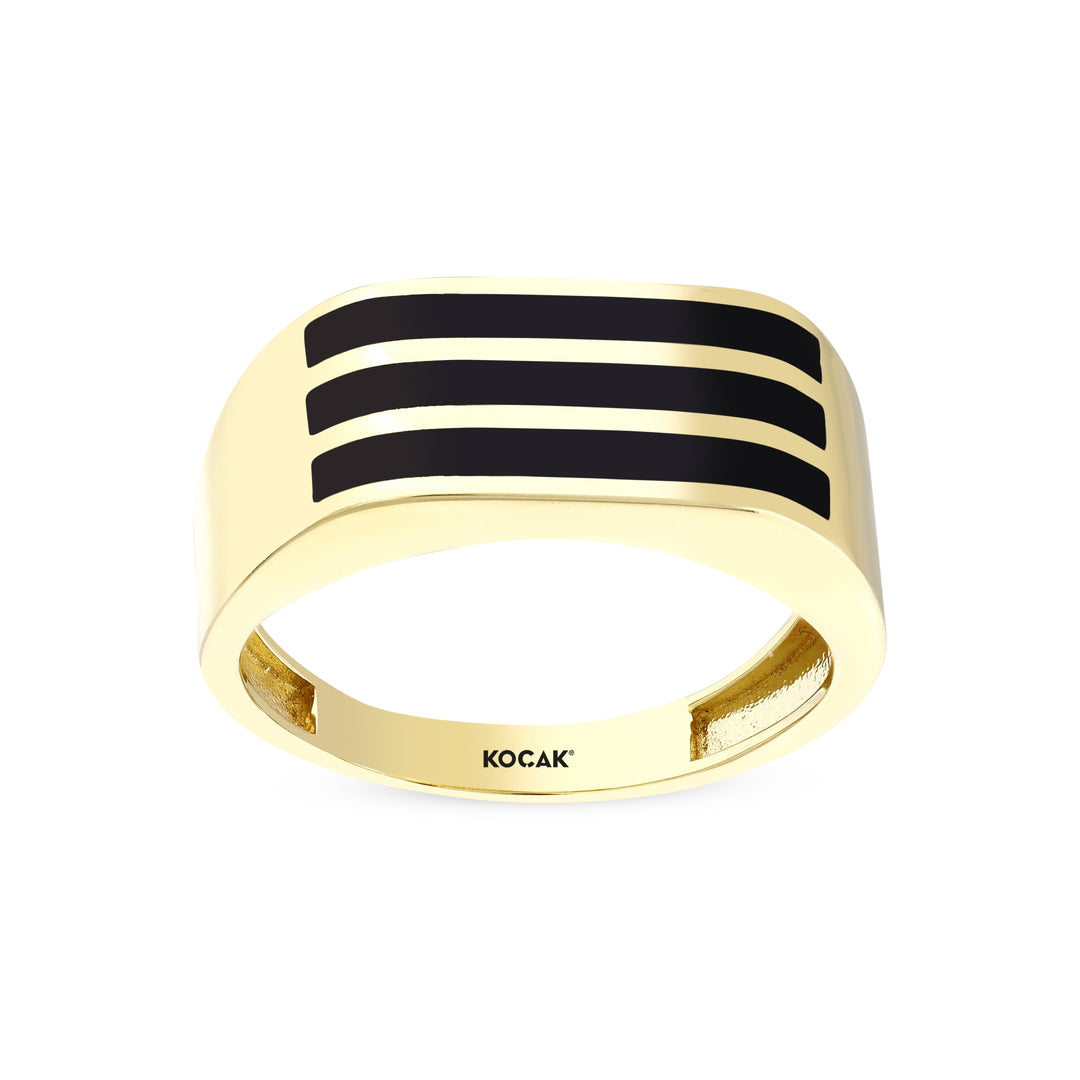 14ct İki Renkli Design Gold Men's Ring