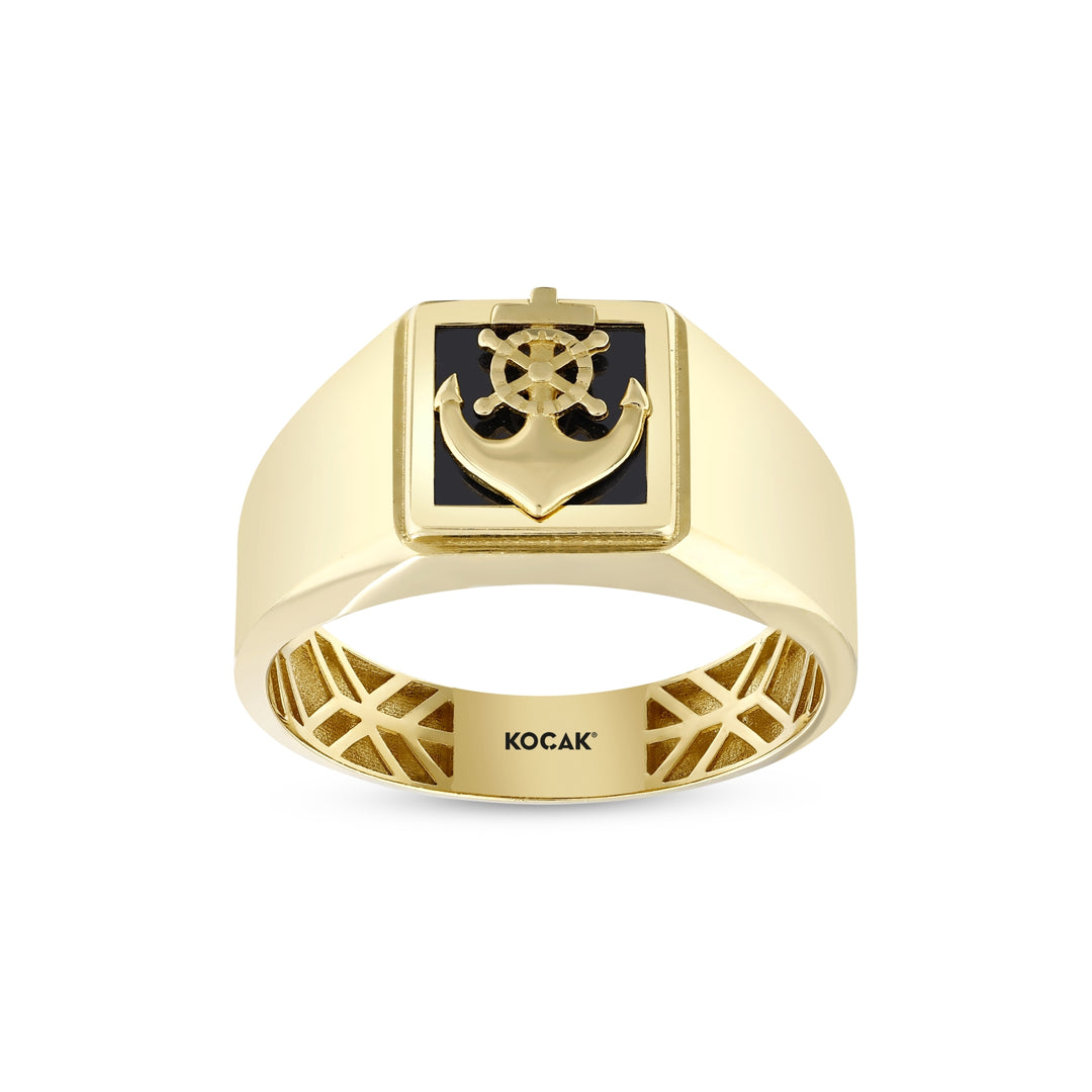 14ct Çapa Design Gold Men's Ring
