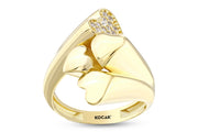14ct Heart Design Gold Ring