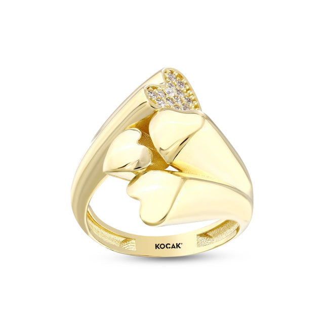 14ct Heart Design Gold Ring