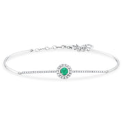 0.46 Karat Emerald Diamond Bracelet