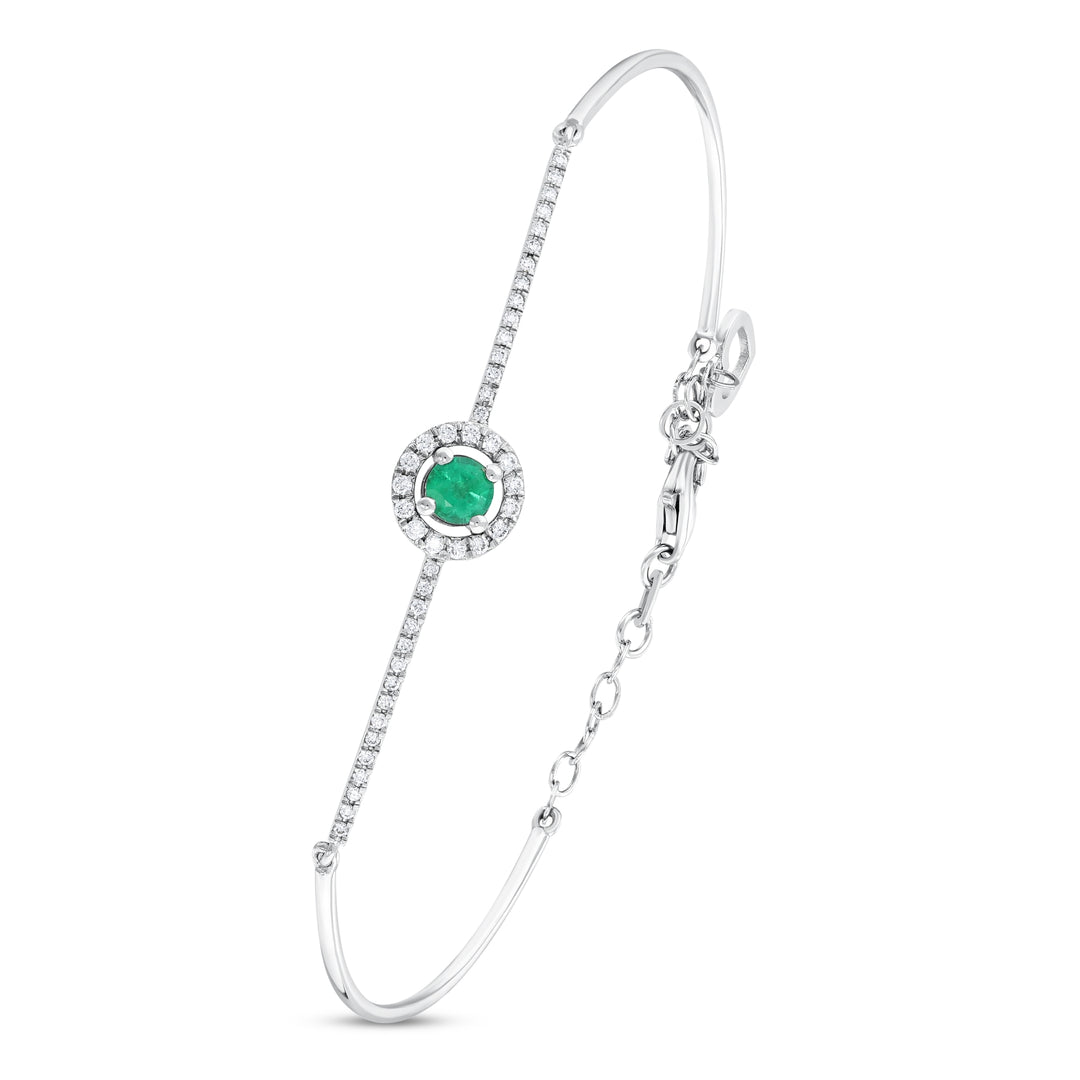 0.46 Karat Emerald Diamond Bracelet