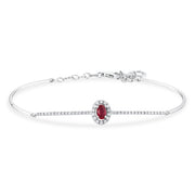 0.53 Karat Ruby Diamond Bracelet