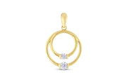 14ct Stone Set Halka Design Gold Pendant (Chain Not Included)