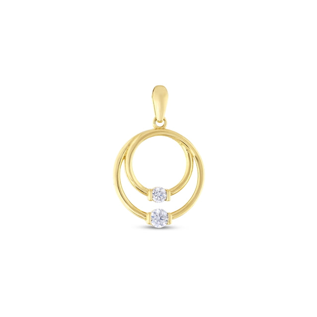 14ct Stone Set Halka Design Gold Pendant (Chain Not Included)