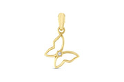 14ct Stone Set Butterfly Gold Pendant (Chain Not Included)