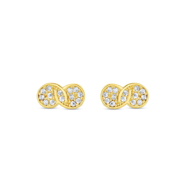 14ct Stone Set Design Infinity Gold Earrings
