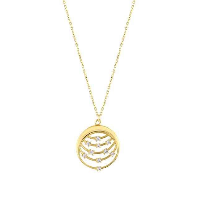 14ct Stone Set Design Galaksi Gold Necklace