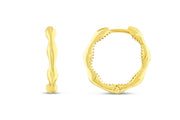 14ct Bone Design Hoop Gold Earrings