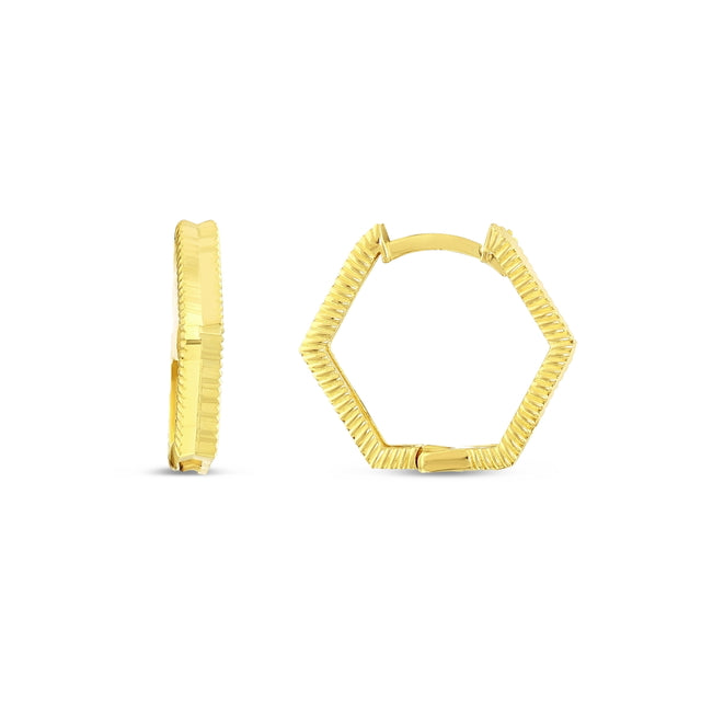 14ct Flare Design Hoop Gold Earrings