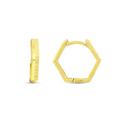 14ct Flare Design Hoop Gold Earrings