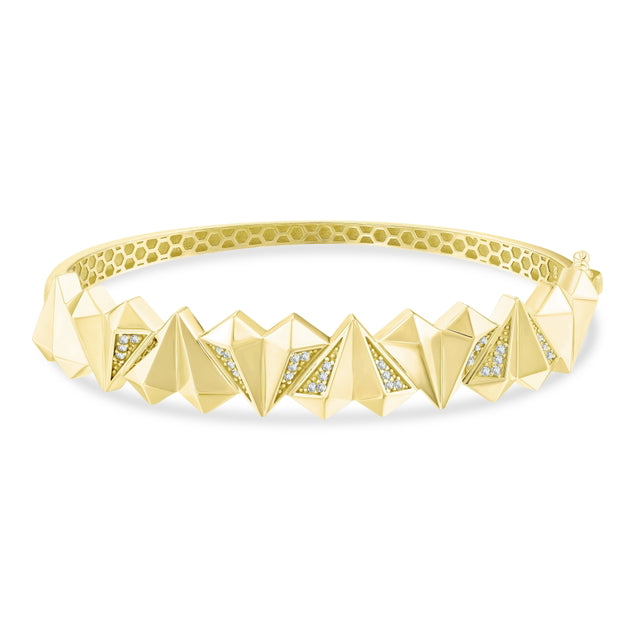 14ct Stone Set Reef Design Gold Cuff Bracelet