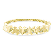 14ct Stone Set Reef Design Gold Cuff Bracelet