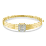 Load image into Gallery viewer, 14ct Baguette Stone Set Design Gold Cuff Bracelet