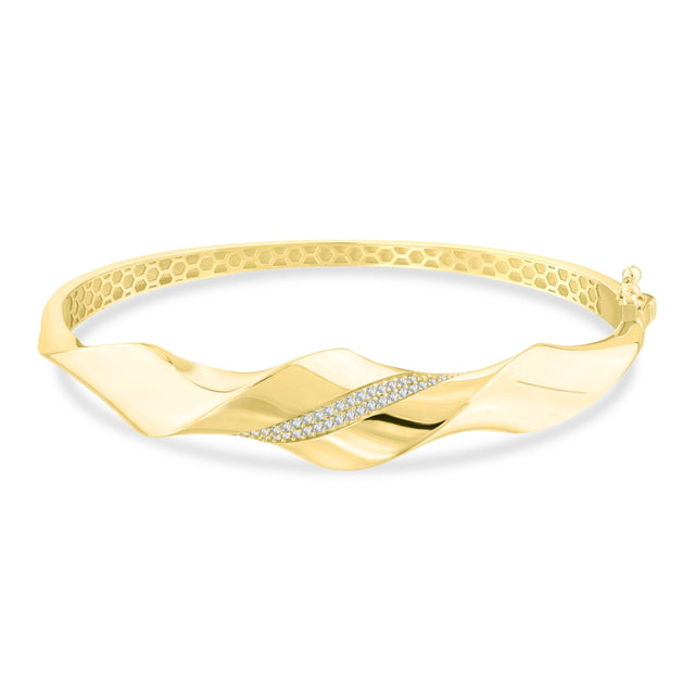 14ct Volute Design Gold Cuff Bracelet