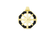 14ct Siyah Stone Set Pusula Gold Pendant (Chain Not Included)