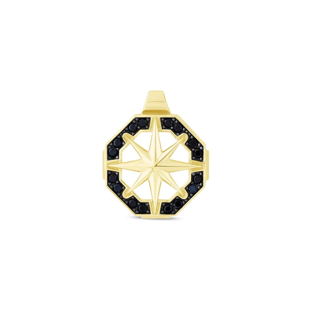 14ct Siyah Stone Set Kutup Yildizi Gold Pendant (Chain Not Included)